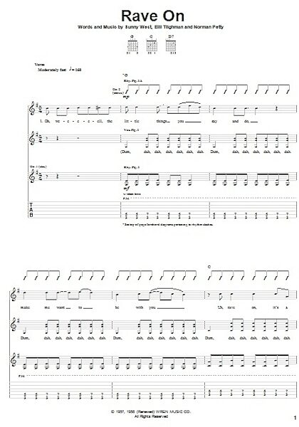 Rave On - Guitar TAB, New, Main