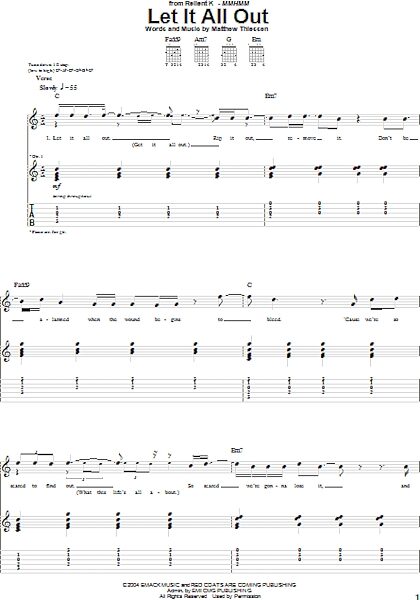Let It All Out - Guitar TAB, New, Main