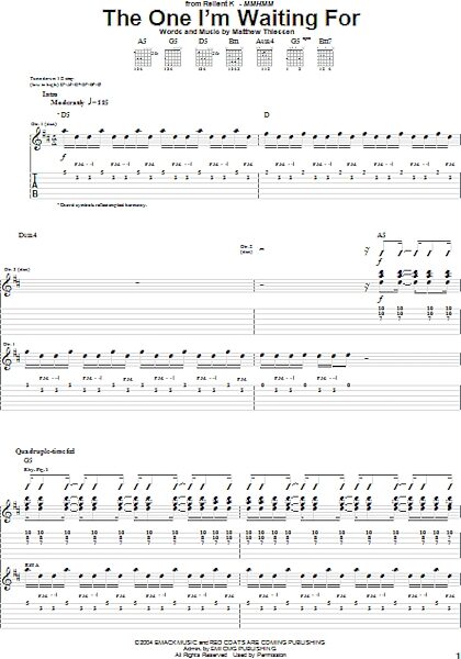 The One I'm Waiting For - Guitar TAB, New, Main