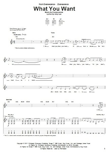 What You Want - Guitar TAB, New, Main