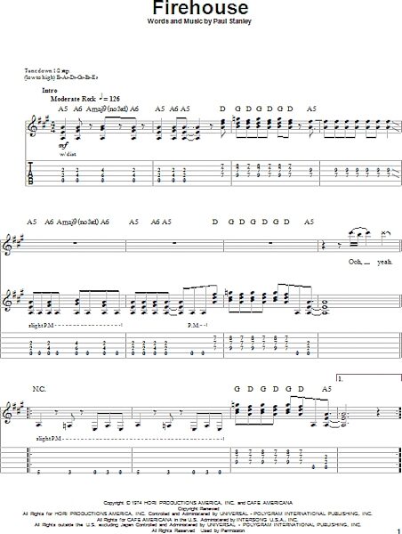 Firehouse - Guitar Tab Play-Along, New, Main