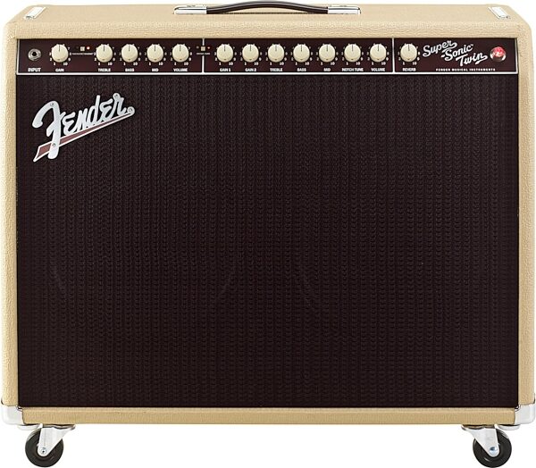 Fender Super-Sonic Twin Guitar Combo Amplifier (100 Watts, 2x12"), Blonde and Oxblood