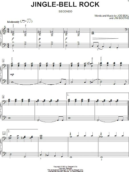 Jingle-Bell Rock - Piano Duet, New, Main