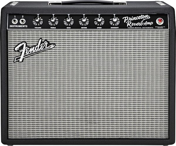 Fender '65 Princeton Reverb Guitar Combo Amplifier (15 Watts, 1x10"), Black, Front