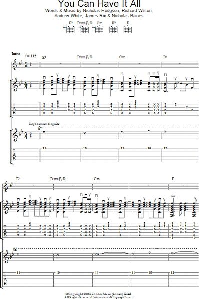 You Can Have It All - Guitar TAB, New, Main