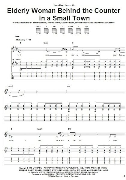 Elderly Woman Behind The Counter In A Small Town - Guitar TAB, New, Main