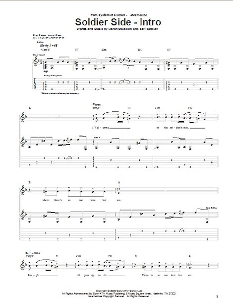 Soldier Side (Intro) - Guitar TAB, New, Main