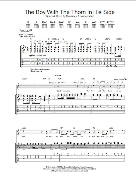 The Boy With The Thorn In His Side - Guitar TAB, New, Main