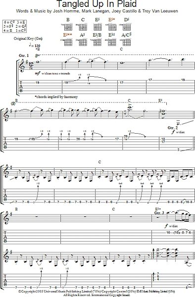 Tangled Up In Plaid - Guitar TAB, New, Main