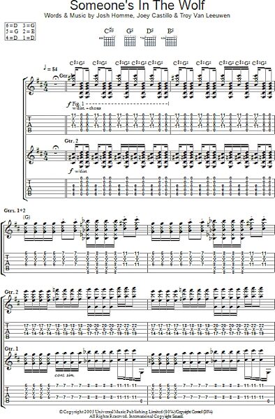 Someone's In The Wolf - Guitar TAB, New, Main