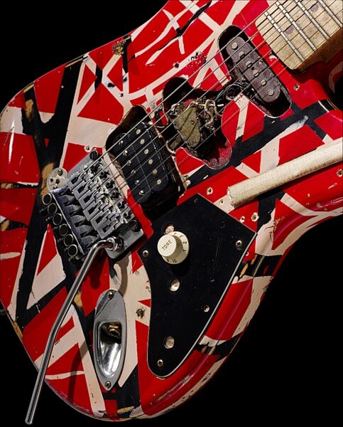 EVH Eddie Van Halen Frankenstein Replica Guitar, Body Angle 2