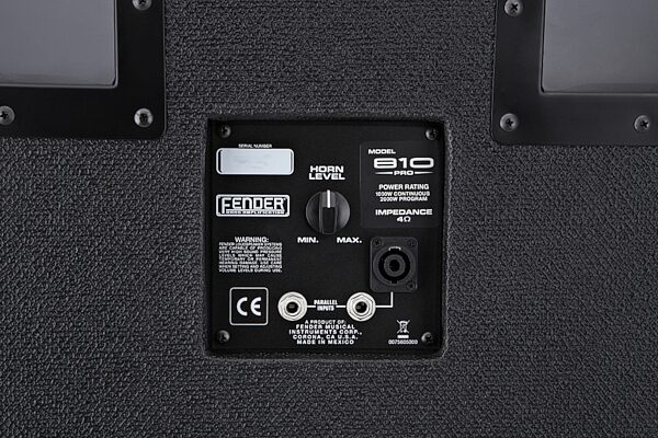 Fender 810 PRO Bass Speaker Cabinet (2000 Watts, 8x10"), Panel