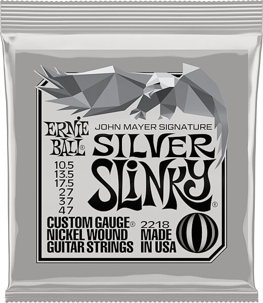 Ernie Ball John Mayer Silver Slinky Guitar Strings, 1 Set, Action Position Back