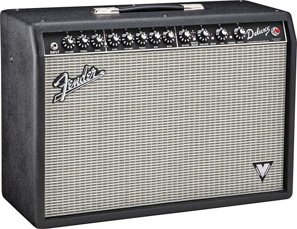 Fender Deluxe VM Guitar Combo Amplifier (40 Watts, 1x12"), Left Angle