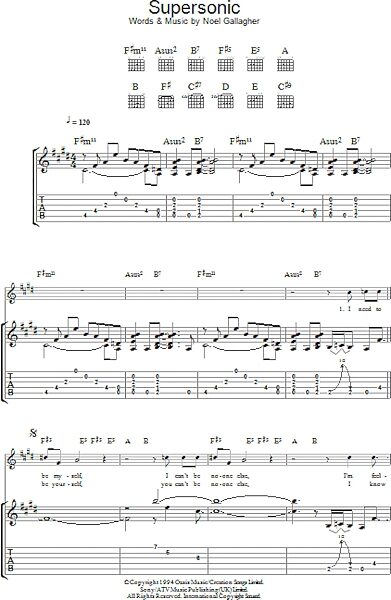Supersonic - Guitar TAB, New, Main