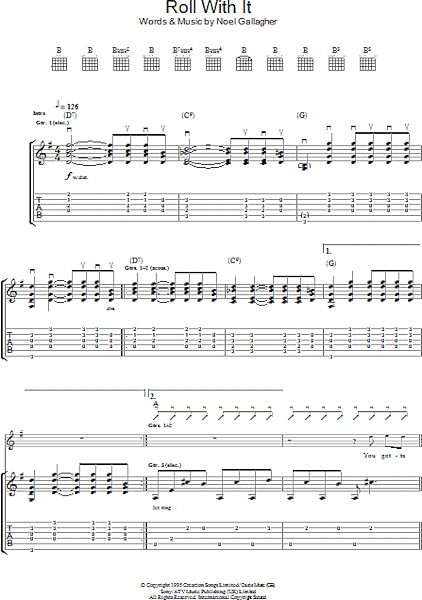Roll With It - Guitar TAB, New, Main
