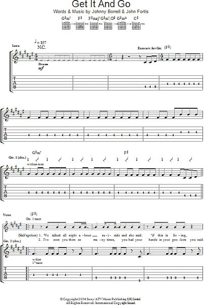Get It And Go - Guitar TAB, New, Main