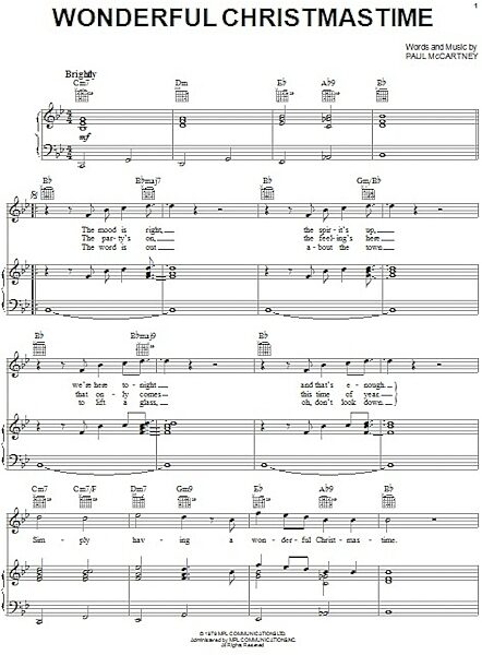 Wonderful Christmastime - Piano/Vocal/Guitar, New, Main