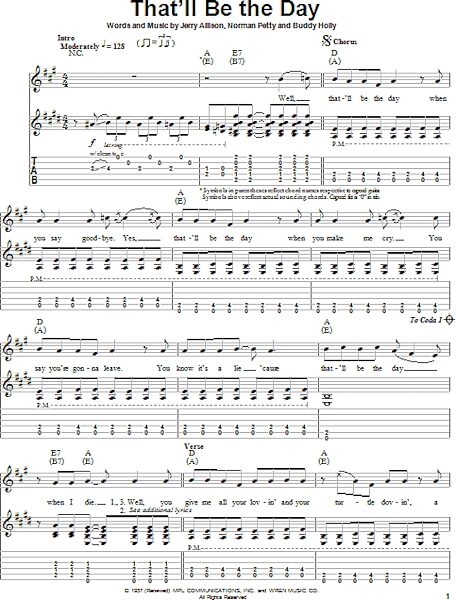 That'll Be The Day - Guitar Tab Play-Along, New, Main