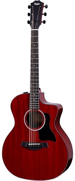 Taylor 224ce DLX LTD Acoustic-Electric Guitar (with Deluxe Hard Case), Transparent Red, Serial #2206273370, Blemished, Main
