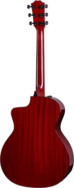 Taylor 224ce DLX LTD Acoustic-Electric Guitar (with Deluxe Hard Case), Transparent Red, Serial #2206273370, Blemished, Action Position Back