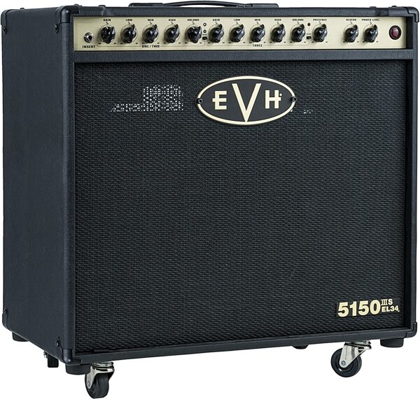 EVH Eddie Van Halen 5150III EL34 Guitar Combo Amplifier (50 Watts, 1x12"), Black, Angle