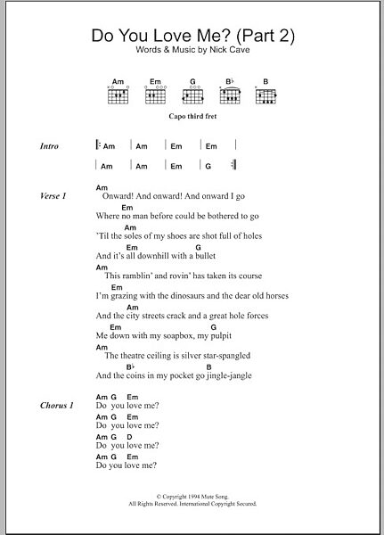 Do You Love Me (Part 2) - Guitar Chords/Lyrics, Main