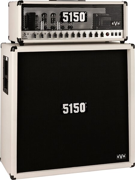 EVH Eddie Van Halen 5150 Iconic Series Tube Amplifier Head (80 Watts), Ivory, With Cabinet