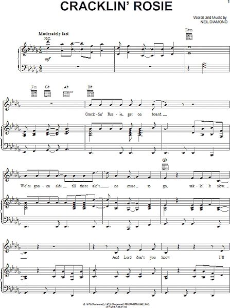 Cracklin' Rosie - Piano/Vocal/Guitar, New, Main