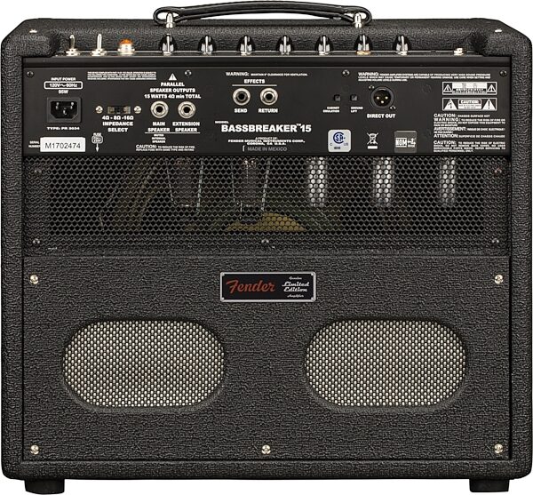 Fender Bassbreaker 15 Guitar Combo Amplifier (15 Watts, 1x12"), Action Position Back