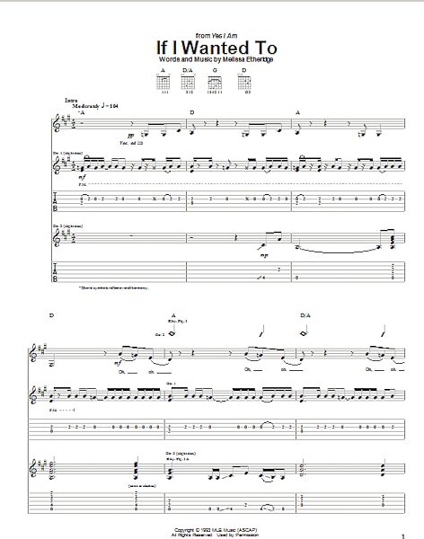 If I Wanted To - Guitar TAB, New, Main