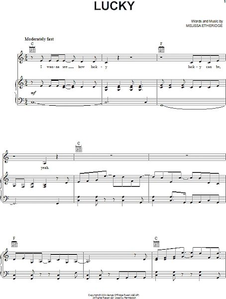 Lucky - Piano/Vocal/Guitar, New, Main
