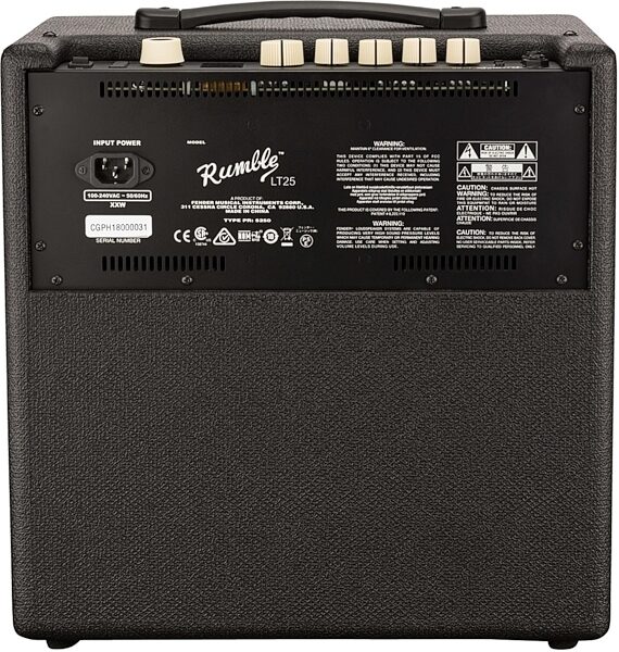 Fender Rumble LT25 Bass Combo Amplifier (25 Watts, 1x8"), Back