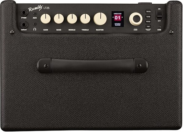 Fender Rumble LT25 Bass Combo Amplifier (25 Watts, 1x8"), Top