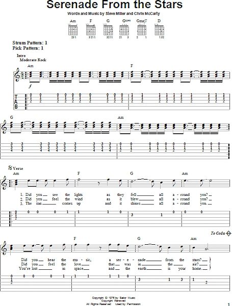 Serenade From The Stars - Easy Guitar with TAB, New, Main
