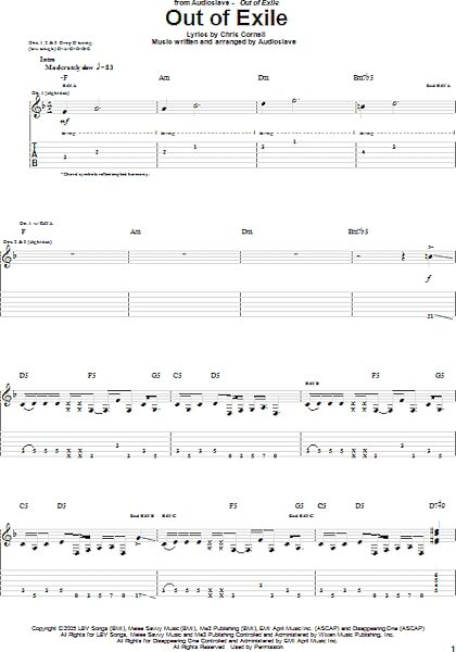 Out Of Exile - Guitar TAB, New, Main