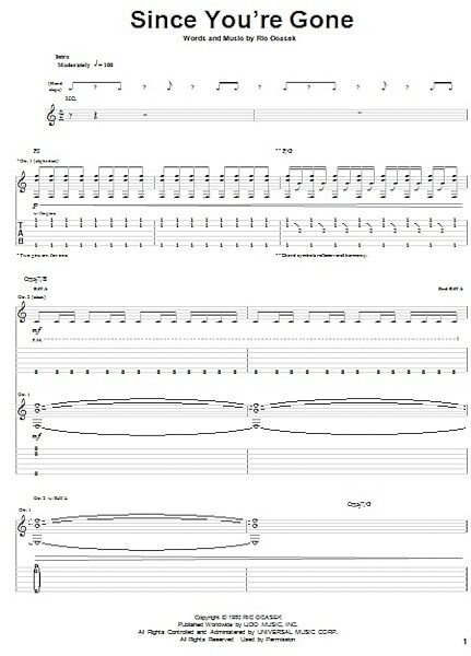 Since You're Gone - Guitar TAB, New, Main