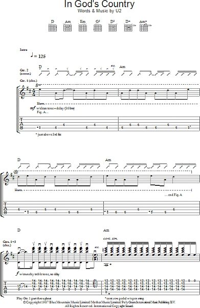 In God's Country - Guitar TAB, New, Main