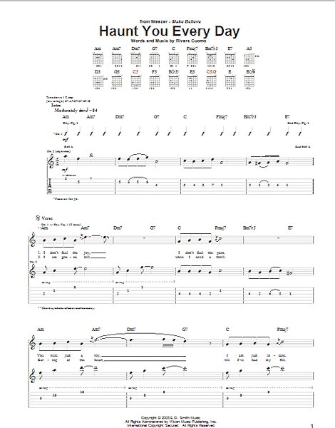 Haunt You Every Day - Guitar TAB, New, Main