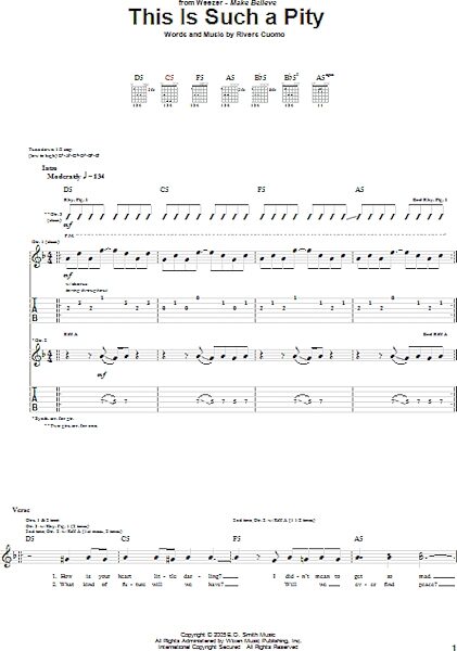 This Is Such A Pity - Guitar TAB, New, Main