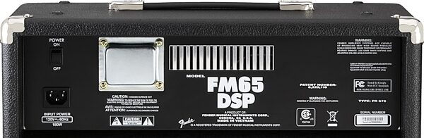 Fender FM65DSP Guitar Combo Amplifier (65 Watts, 1x12 in.), Rear Panel