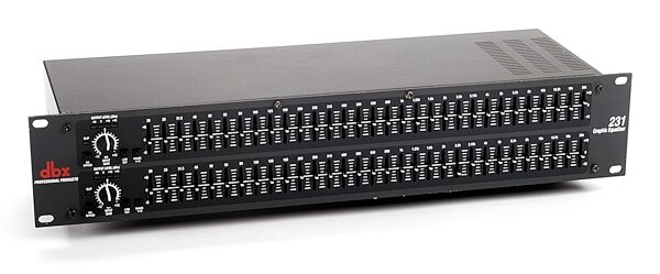 dbx 231 Dual Channel 31-Band Graphic EQ, Front Angle