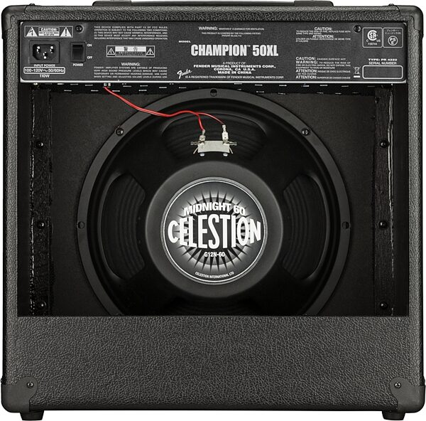 Fender Champion 50XL Guitar Combo Amplifier (50 Watts, 1x12"), New, Action Position Back