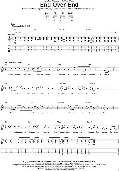 End Over End - Guitar TAB, New, Main