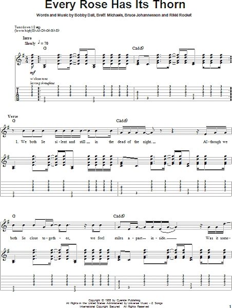 Every Rose Has Its Thorn - Guitar Tab Play-Along, New, Main