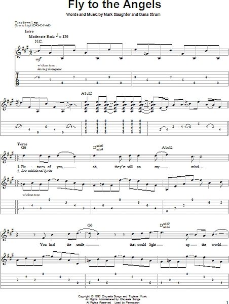 Fly To The Angels - Guitar Tab Play-Along, New, Main