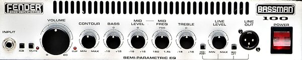 Fender Bassman 100 Bass Combo Amplifier (100 Watts, 1x10 in.), Front Panel