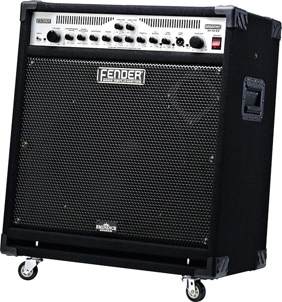 Fender Bassman 250/115 Bass Combo Amplifier (250 Watts, 1x15 in.), Tilted Right Angle View