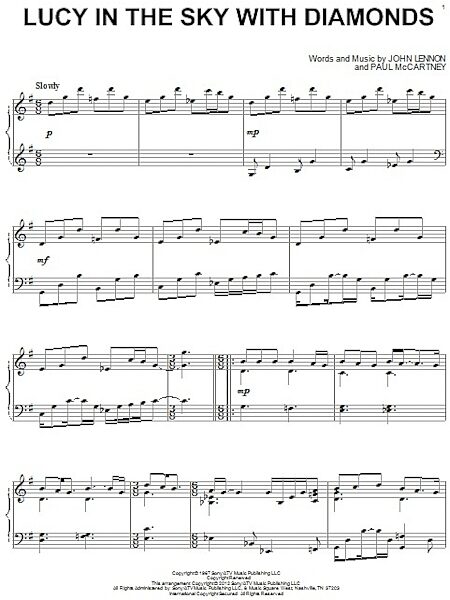 Lucy In The Sky With Diamonds - Piano Solo, New, Main