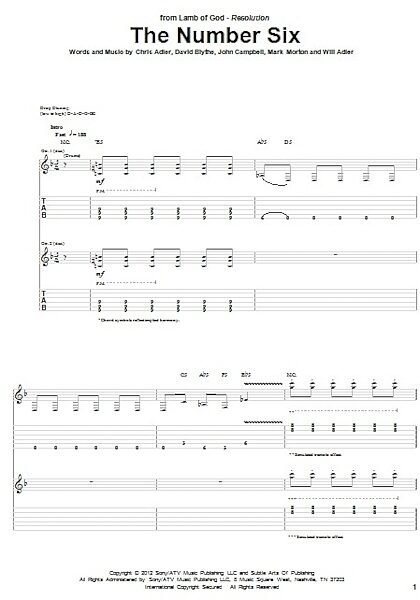 The Number Six - Guitar TAB, New, Main